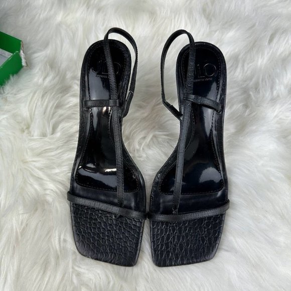 JLO Jennifer Lopez x REVOLVE Leslie Sandal in Black Croc - Picture 4 of 8